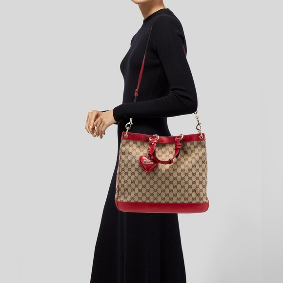 GUCCI Monogram Valentine Bag Red Rare - Picture 2 of 14
